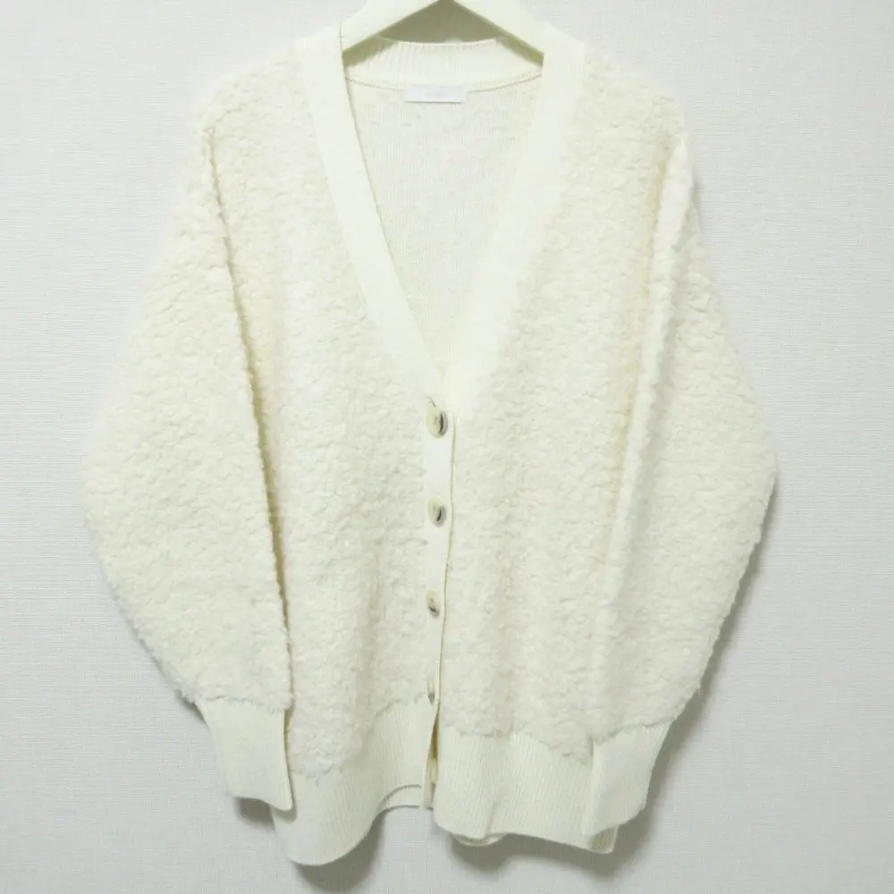 allureville アルアバイル ベイビーアルパカVカーディガン ジャケット 20202016260 サイズ2 ホワイト