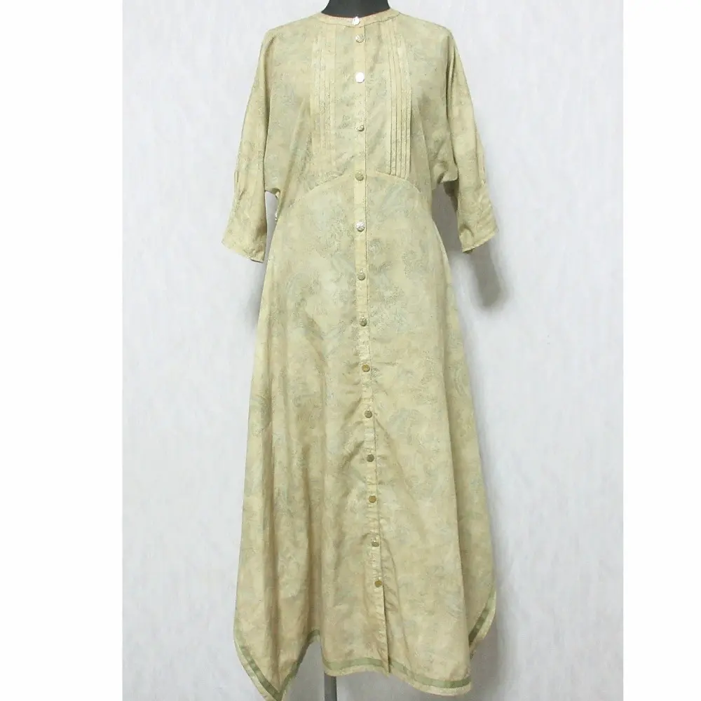 AMERI アメリ MEDI PHOEBE SCARF DRESS ペイズリー柄 七分袖 ドルマンスリーブ ロングワンピース 02110520750 S カーキイエロー