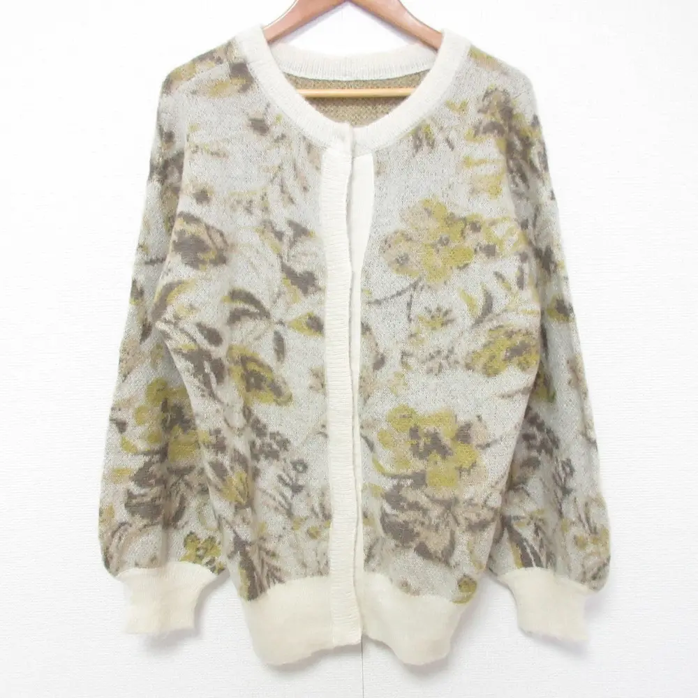 21AW AMERI アメリ 3WAY NOSTALGIC RUG KNIT モヘヤブレンド ニット カーディガン プルオーバー サイズF アイボリー