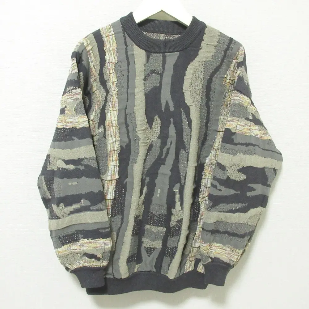 21AW AMERI アメリ UND MARBLE JACQUARD KNIT ジャガード ニット プルオーバー セーター F グレー