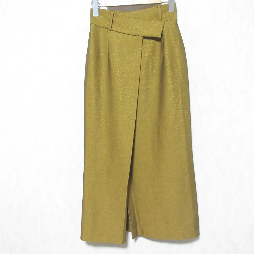 AMERI アメリ AURORA TWILL WRAP SKIRT イージー ロング タイトスカート 02120951160 S ブロンズ