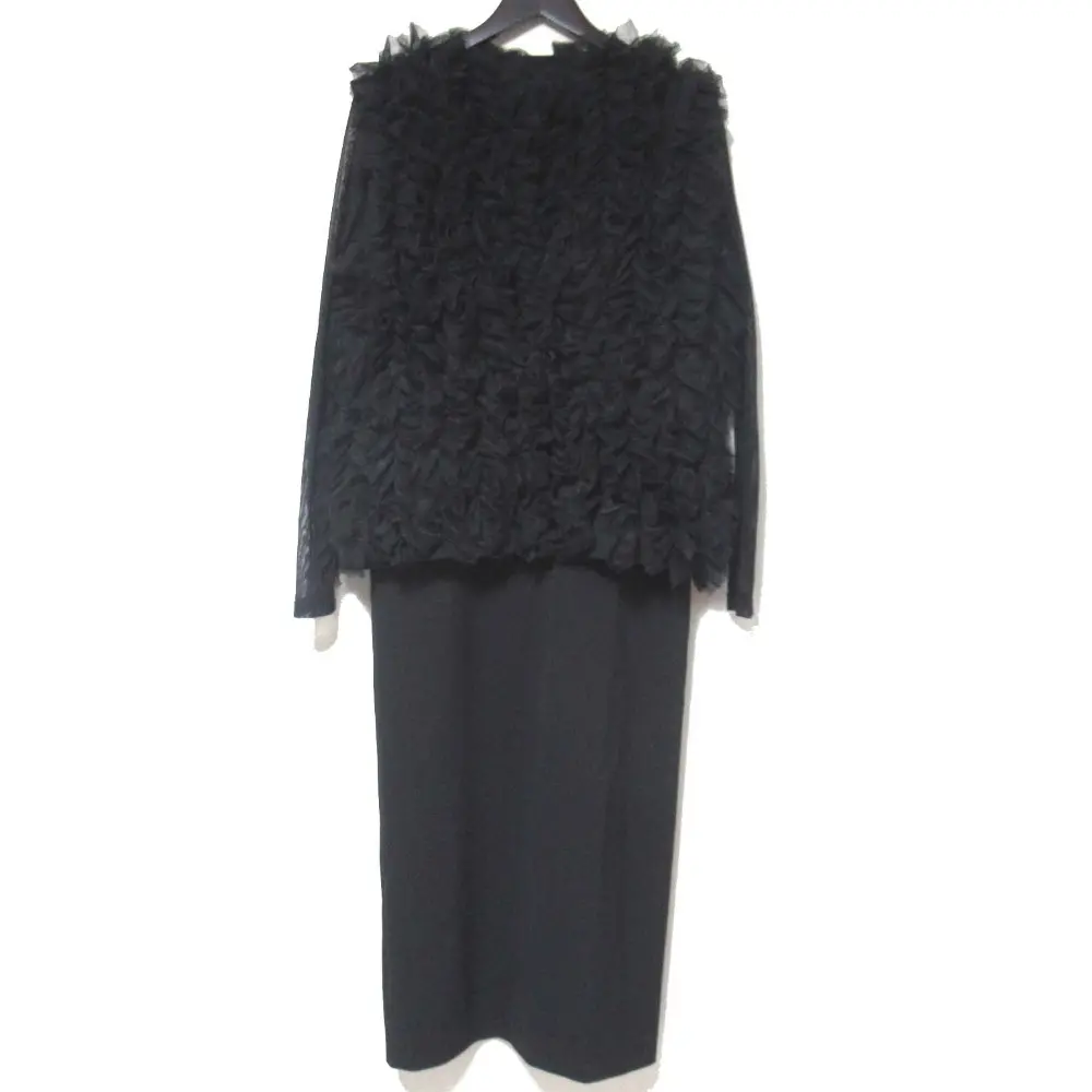 23AW AMERI アメリ I LINE TULLE VEST SET DRESS チュールベスト+ロング丈 ワンピース 01320570050 サイズS ブラック