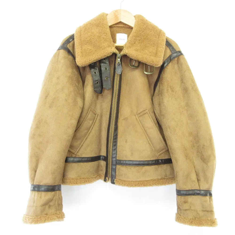 AMERI アメリ CARAMEL FLIGHT JACKET フェイクムートン フライトジャケット ブルゾン S ブラウンの買取実績【2025年5月買取】