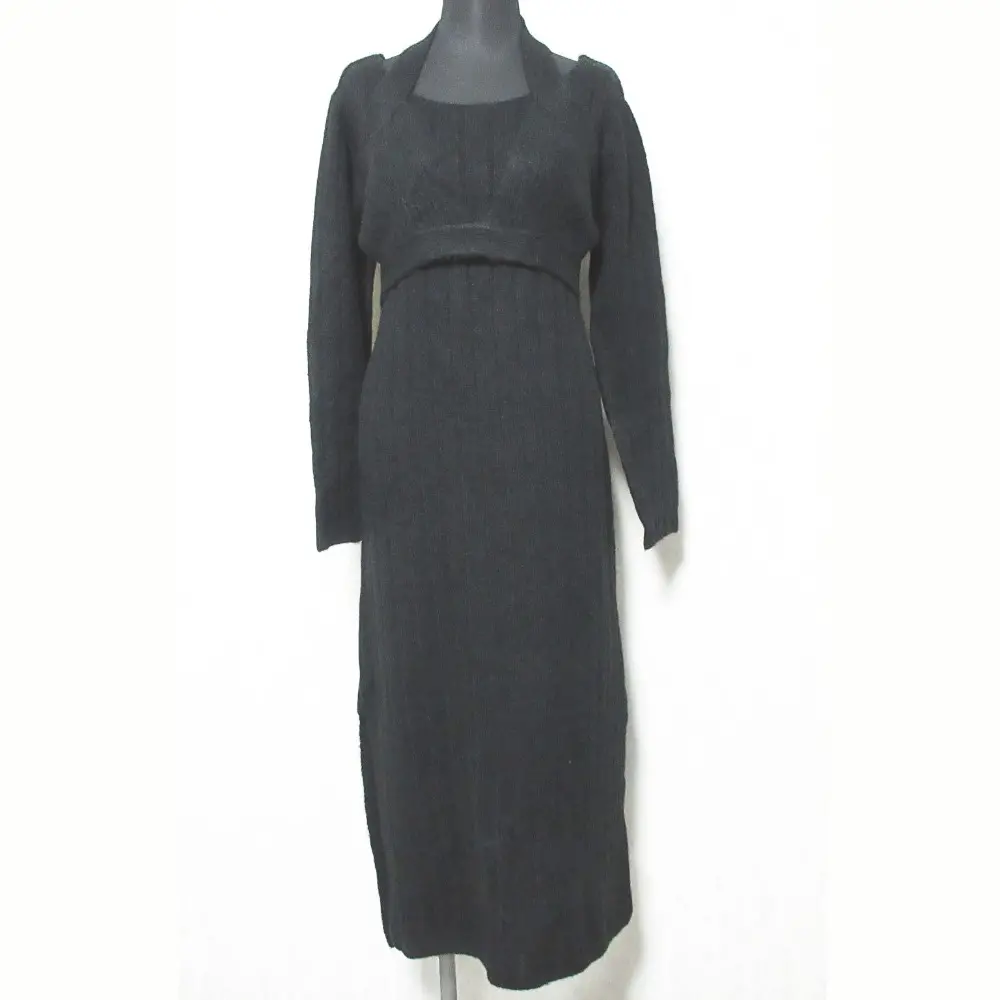 AMERI アメリ UNDRESSED TAPE BUSTIER RIBLONGKNIT ニットワンピース 02920550470 サイズF ブラック