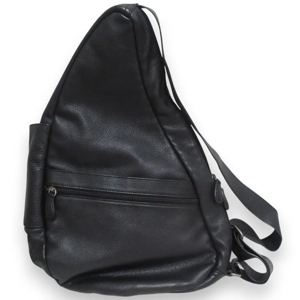 AmeriBag アメリバッグ HealthyBackBag レザー ヘルシーバックバッグ ワンショルダーバッグ ブラック×シルバー金具