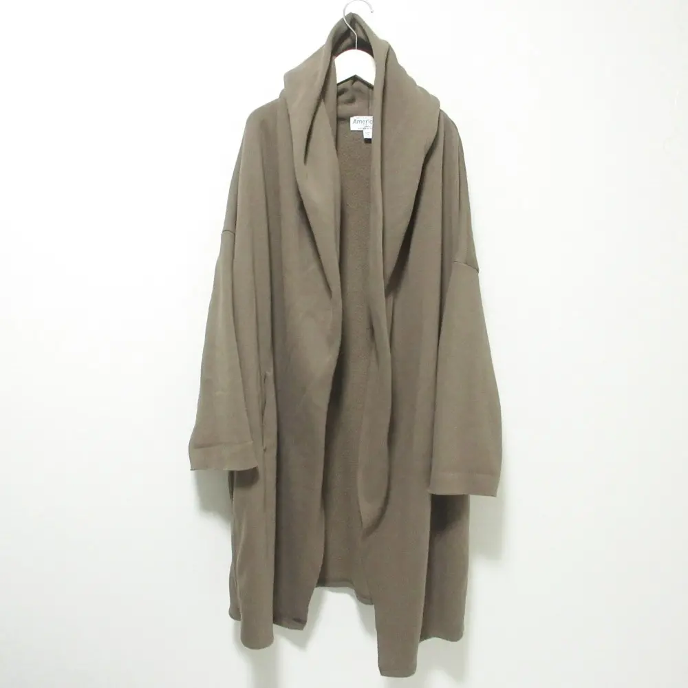 AMERICANA アメリカーナ 裏起毛 フーデッド スウェットガウンコート カーディガン コーディガン ブラウン