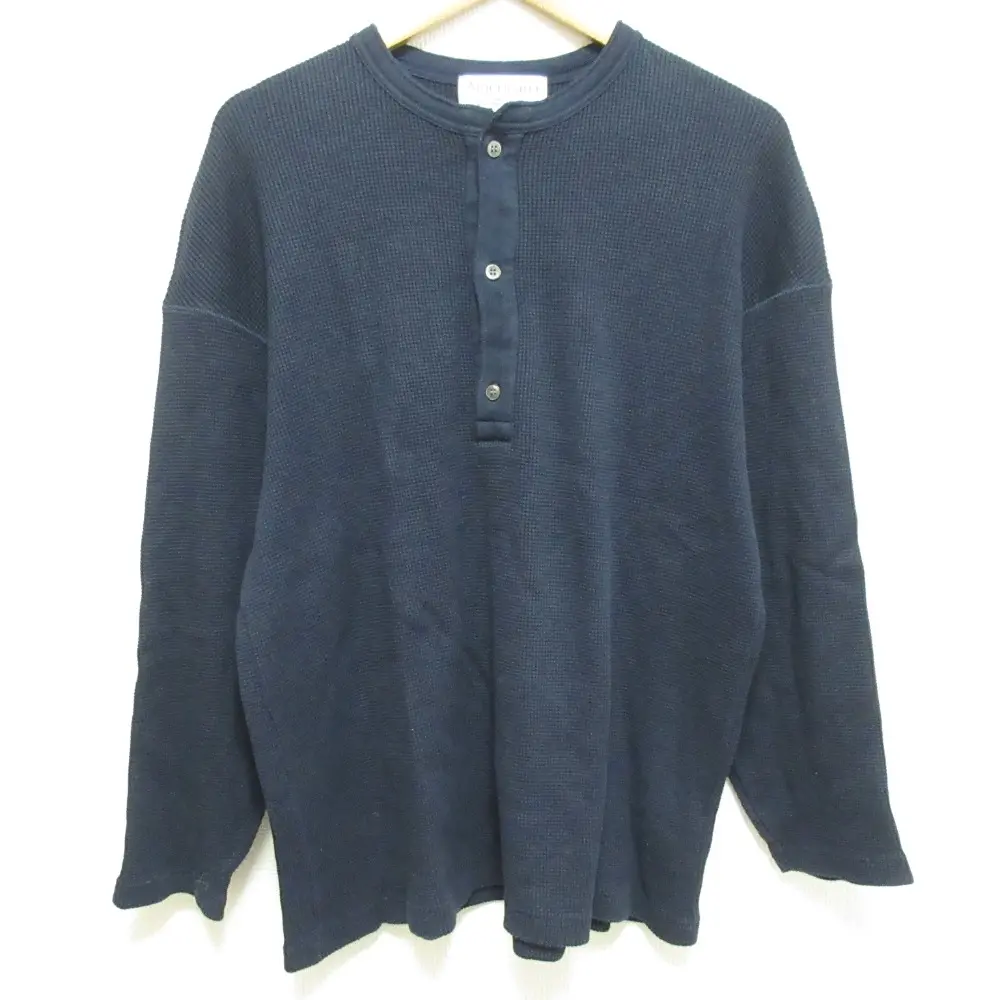 Americana アメリカーナ ロングスリーブ ヘンリーネック サーマル プルオーバー カットソー ネイビー