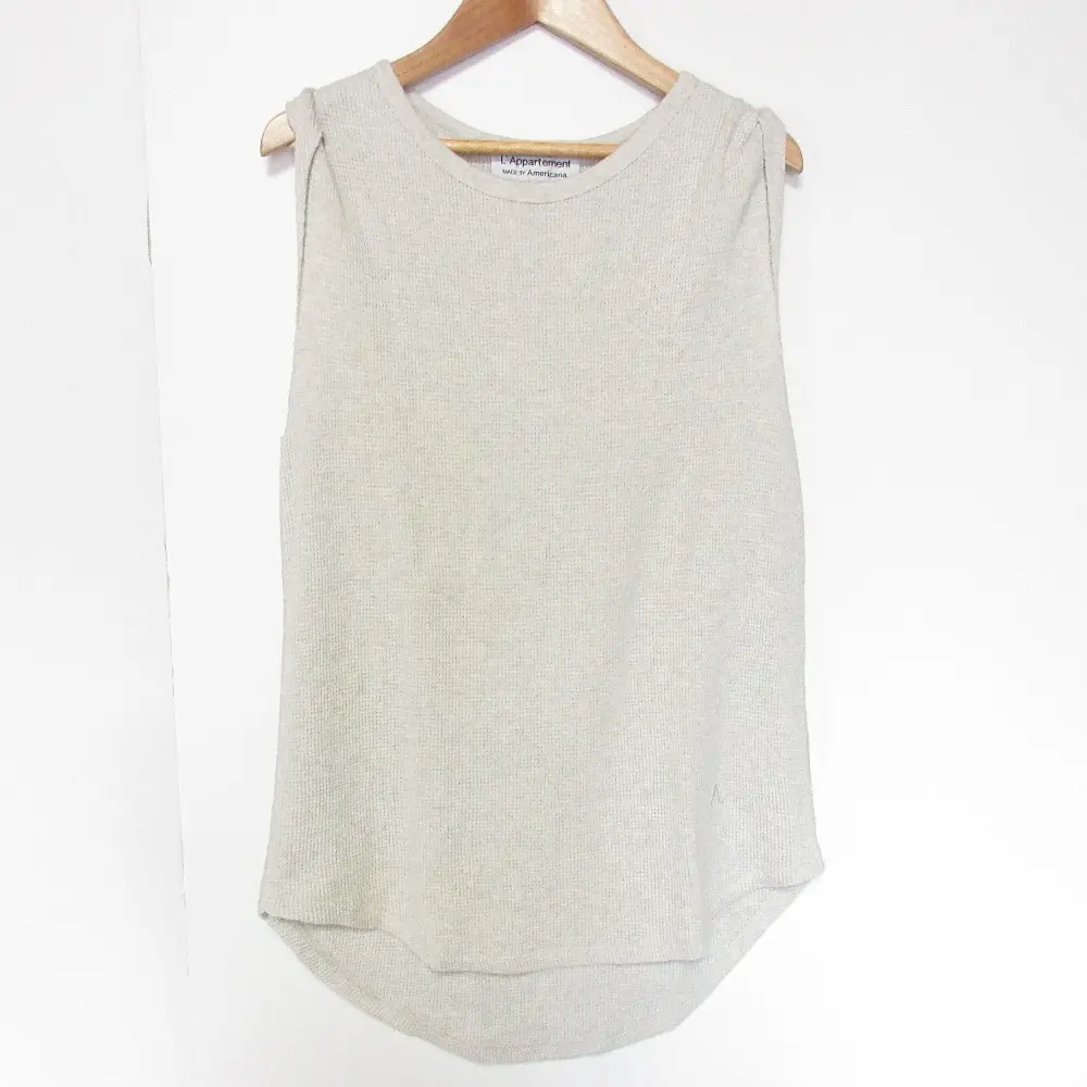 AMERICANA アメリカーナ アパルトモン 別注 Thermal N/S TOP ノースリーブ ワッフル カットソー ライトグレー