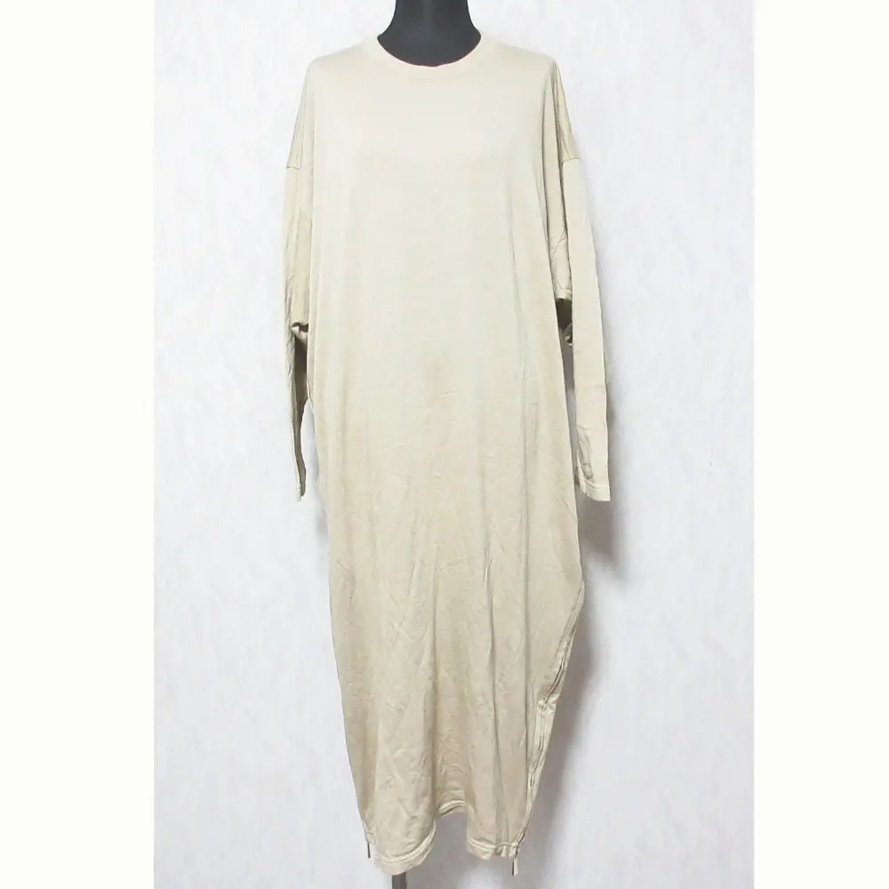 Americana アメリカーナ ドゥーズィエムクラス 別注 バックロゴプリント サイドジップ 長袖 ロングワンピース ベージュ