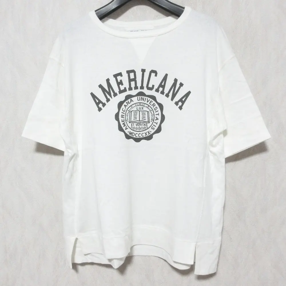 Americana アメリカーナ カレッジロゴTシャツ カットソー ホワイト