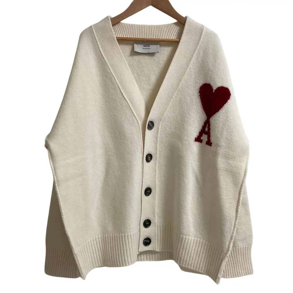 AMI PARIS アミパリス RED ADC CARDIGAN ニットカーディガン サイズМ エクリュ 