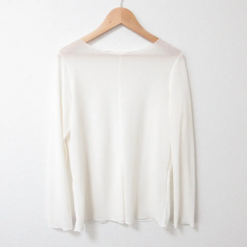 24SS ANAYI アナイ エターナルライン シアージャージー プルオーバー シームレス 長袖 カットソー 10241815010 38 アイボリー