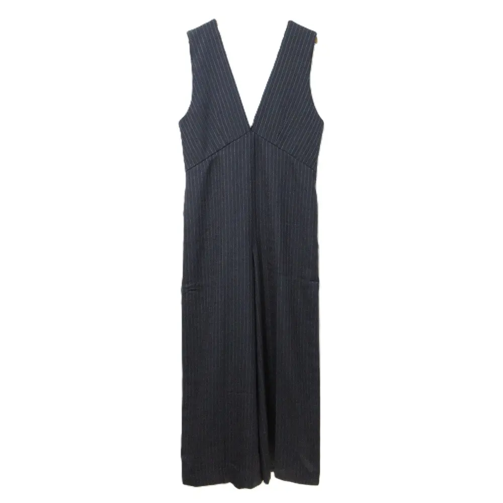 24SS ANAYI アナイ ラメストライプ ノースリーブ サロペット 38 グレー