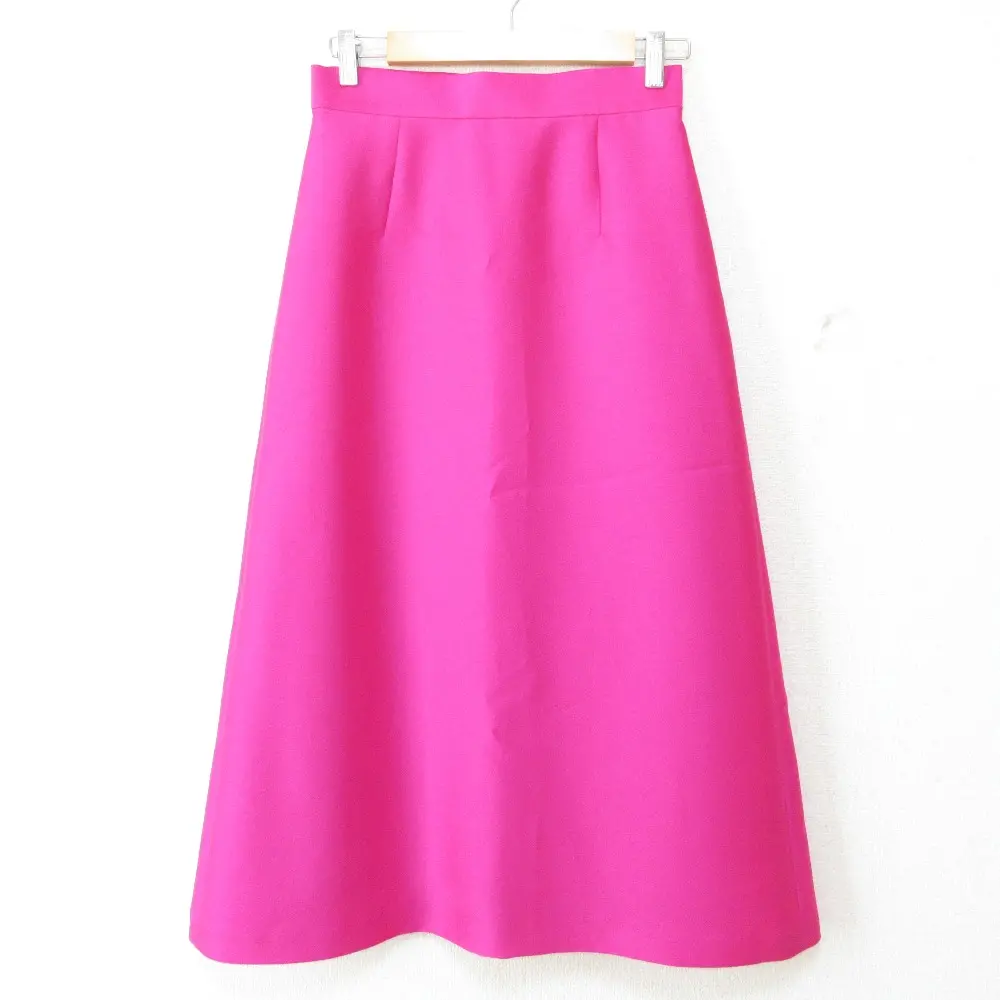 ANAYI アナイ サンプル品 サテン Aライン ロングスカート ヴィヴィッドピンク