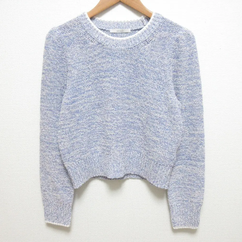 24SS ANAYI アナイ ラメブークレクルーネック プルオーバーニット セーター サイズ38 パープル系