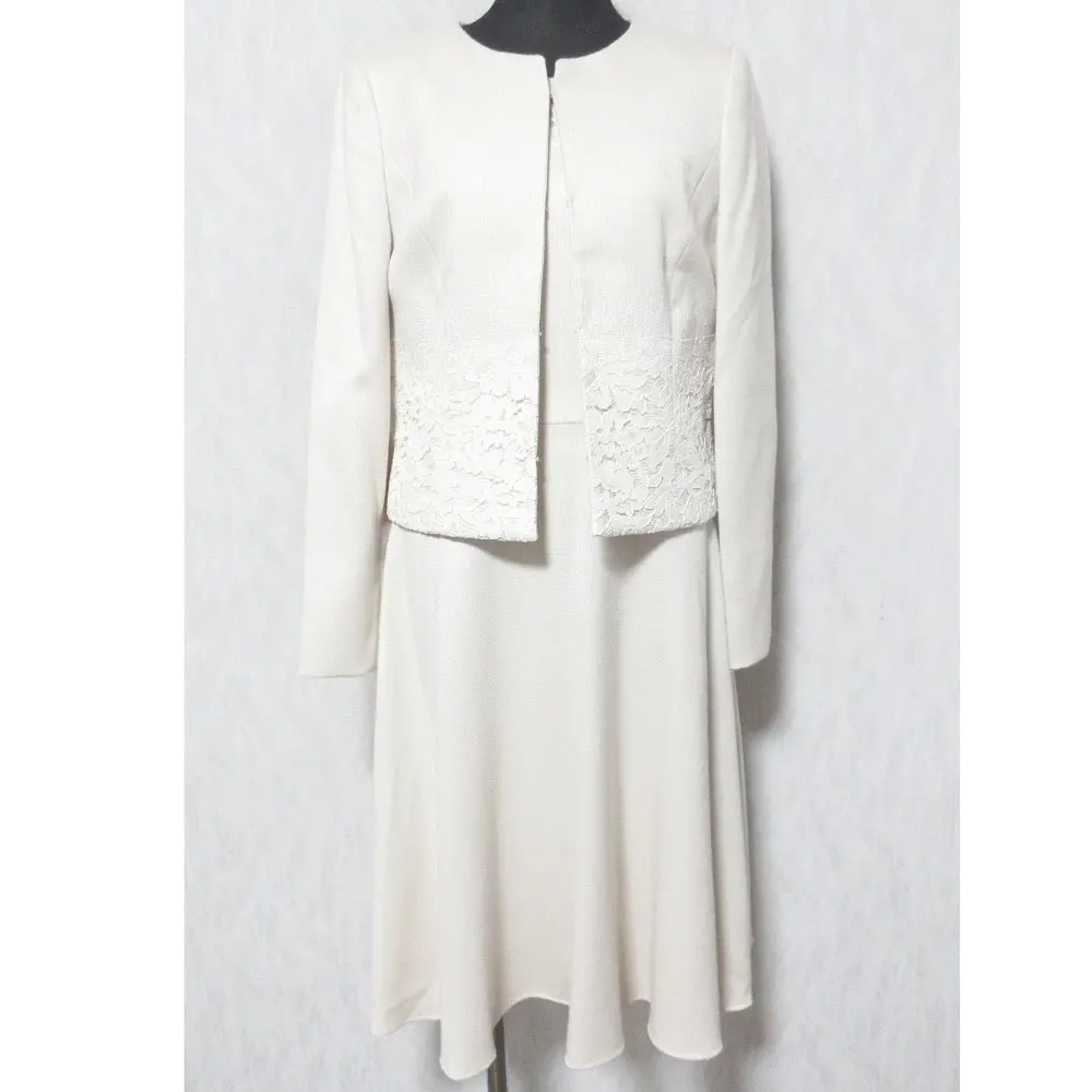 ANAYI アナイ レース ノーカラージャケット ワンピース アンサンブル セットアップ 38 ベージュ