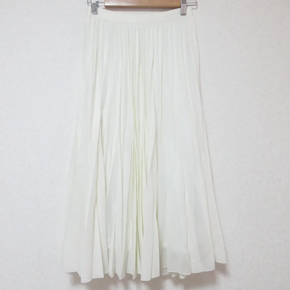 ANAI アナイ イージーウエスト プリーツ ロングスカート 36 ホワイト