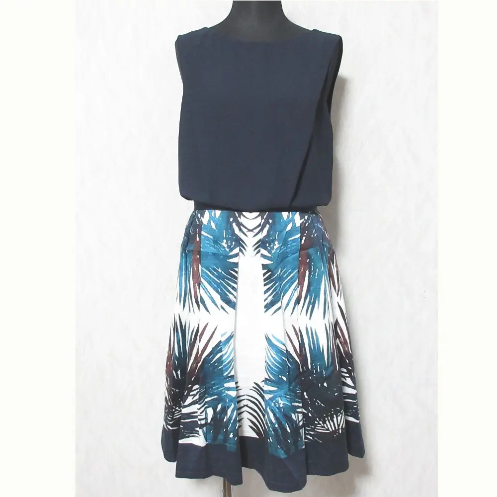 ANAYI アナイ ドッキング ノースリーブワンピース サイズ38 ネイビー