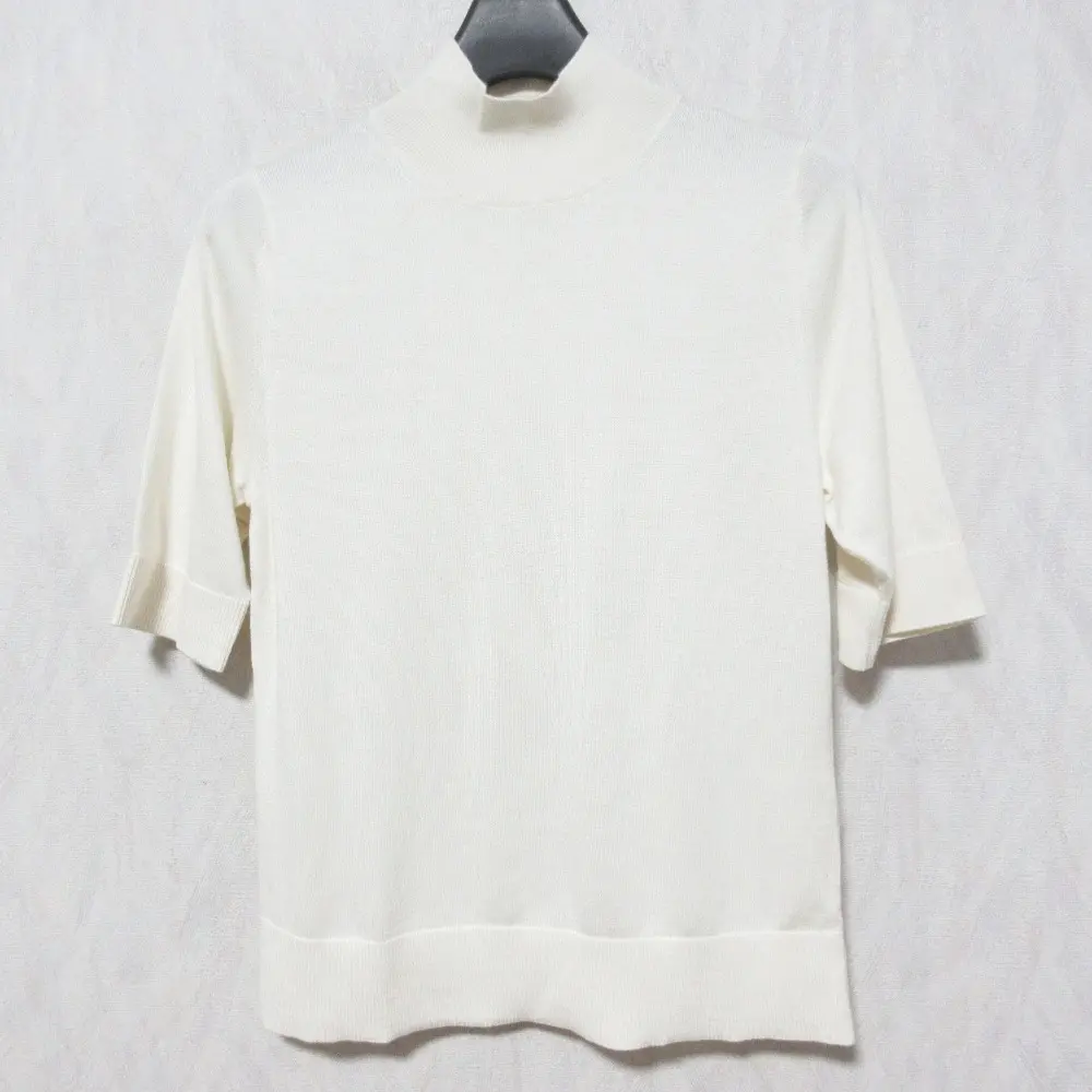 21AW ANAYI アナイ シルクカシミヤ 半袖 ニットセーター サイズ36 オフホワイト