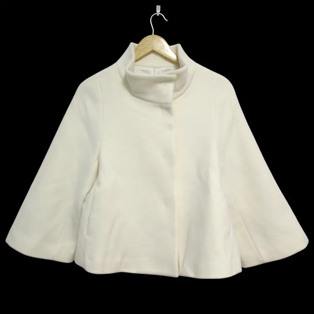 24AW ANAYI アナイ ウールビーバー スタンドカラー ショートコート サイズ38 オフホワイト