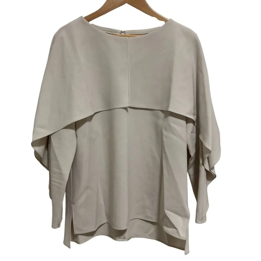 23SS ANAYI アナイ ストレッチクロスケープブラウス 長袖 プルオーバー 38 ベージュ