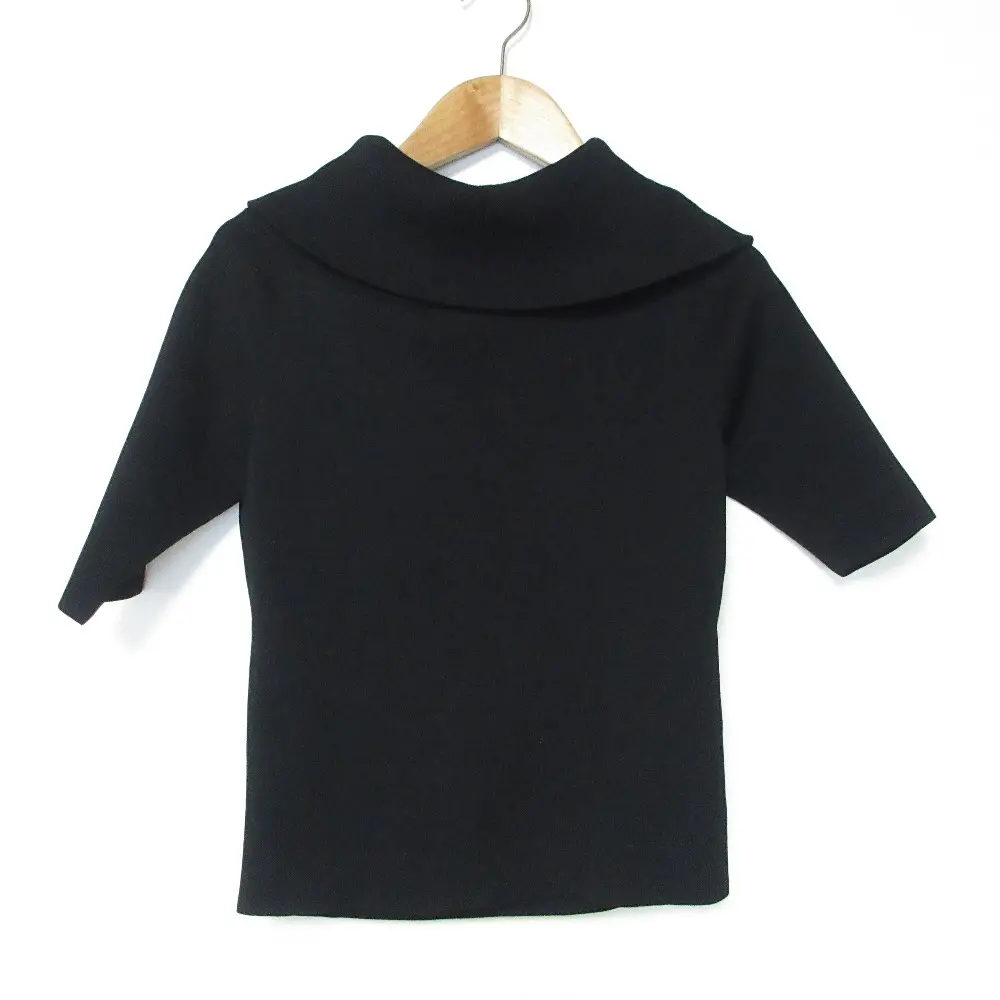 23SS ANAYI アナイ アセテートナイロン2WAY プルオーバー 半袖 ニット カットソー 38 ブラック