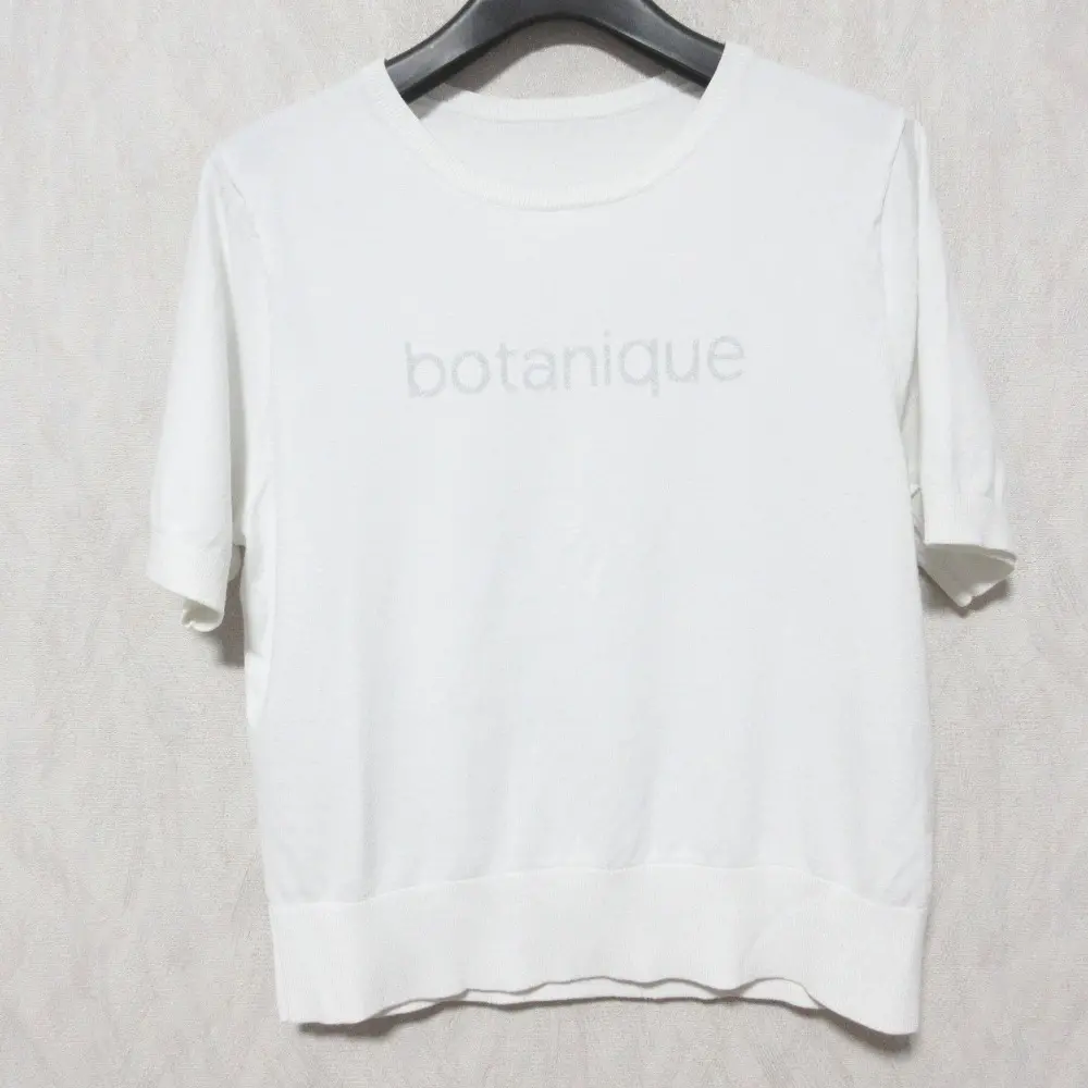 25SS ANAYI アナイ BOTANIQUE ロゴ プルオーバー ニット 半袖 カットソー 10251816560 38 オフホワイト