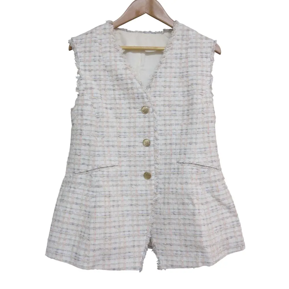 25SS ANAYI アナイ ミックスツイードカーヴィージレ ベスト サイズ38 ホワイトミックス