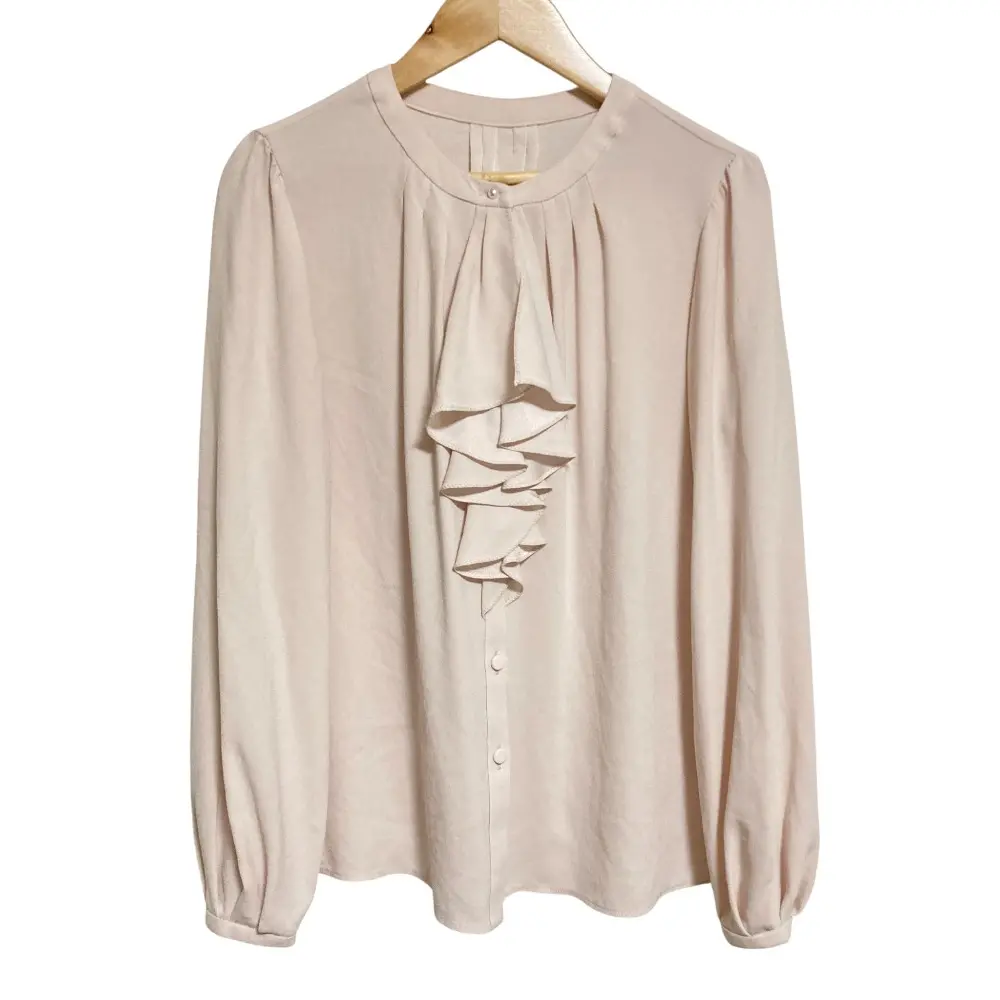 ANAYI アナイ バックサテンラッフル6分袖ブラウス 10221713010 サイズ36 ピンク