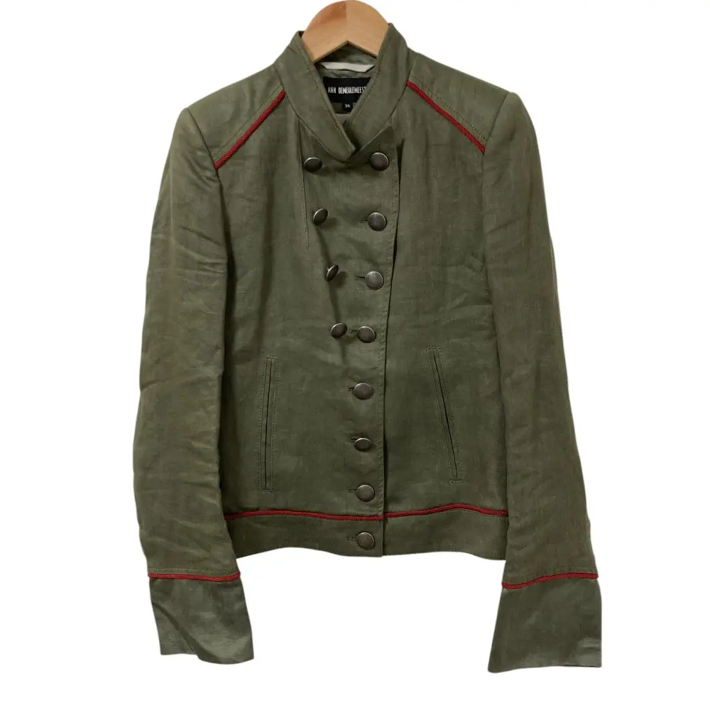 ANN DEMEULEMEESTER アンドゥムルメステール 黒タグ 本人期 ナポレオンジャケット サイズ34 カーキ