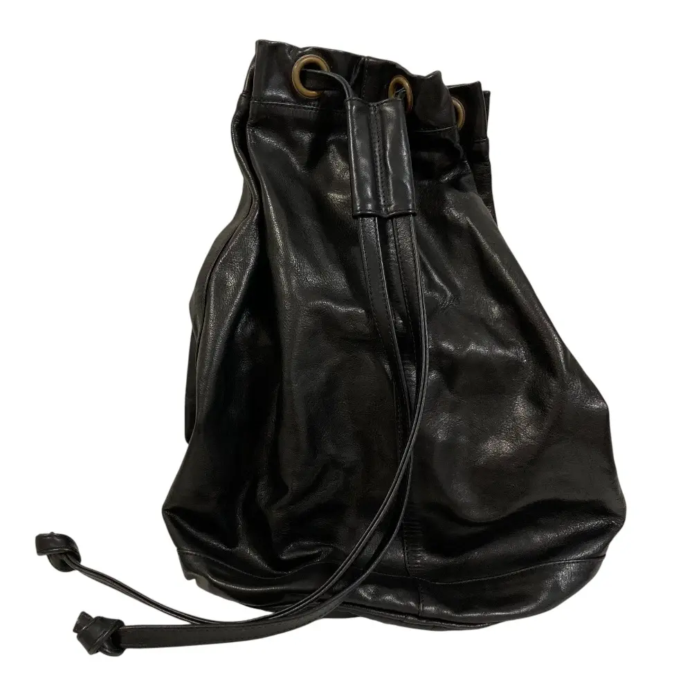 ANN DEMEULEMEESTER アンドゥムルメステール 黒タグ 本人期 レザーダッフルバッグ ショルダーバッグ ブラック