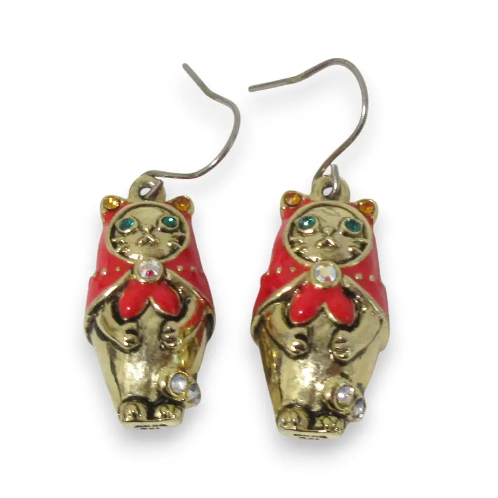 ANNA SUI アナスイ キャット 猫 マトリョーシカ フックピアス アクセサリー レッド×ゴールドの買取実績【2025年6月買取】