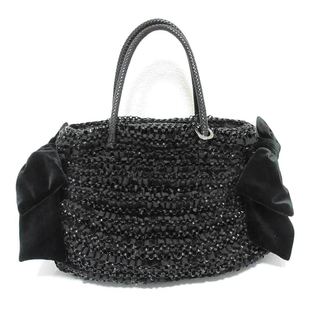 ANTEPRIMA アンテプリマ ヴェッルタート ベロアサイドリボン 2WAY ワイヤーバッグ トートバッグ ショルダーバッグ ブラック