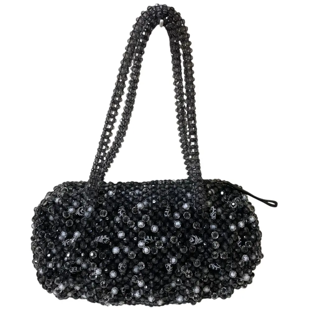 ANTEPRIMA アンテプリマ ビーズ ミニボストンバッグ ハンドバッグ ブラック
