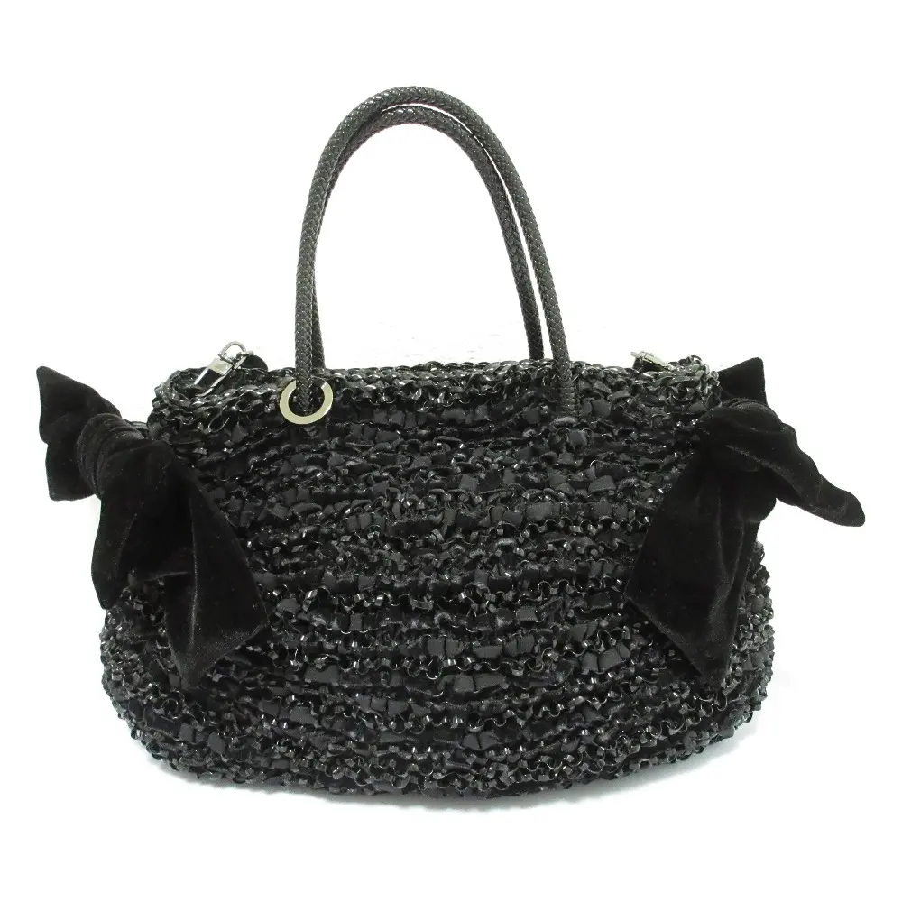 ANTEPRIMA アンテプリマ ベロアリボン ワイヤー 2WAYバッグ ショルダーバッグ ハンドバッグ ブラック