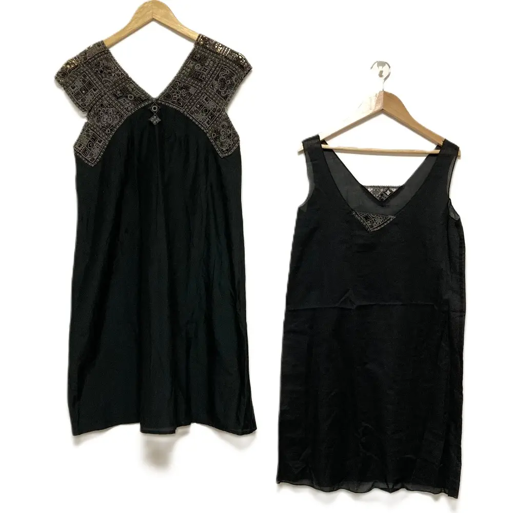 ANTIPAST × martinique アンティパスト マルティニーク コラボ クロシェレース 切替 ノースリーブ ワンピース ブラック