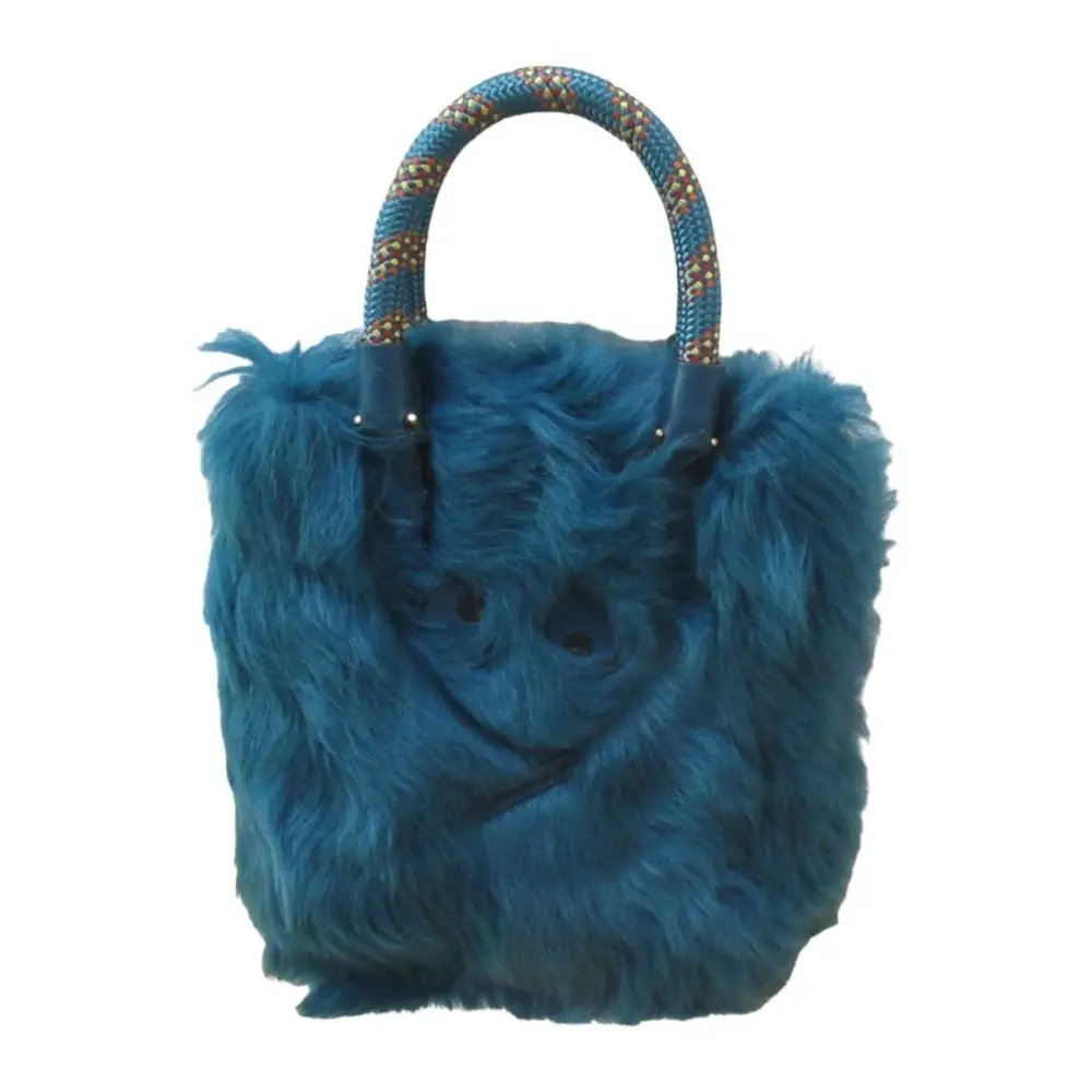 ANYA HINDMARCH アニヤハインドマーチ TOTE SMALL AMUSED FACE EYES 2WAY ハンドバッグ ショルダーバッグ ブルー系