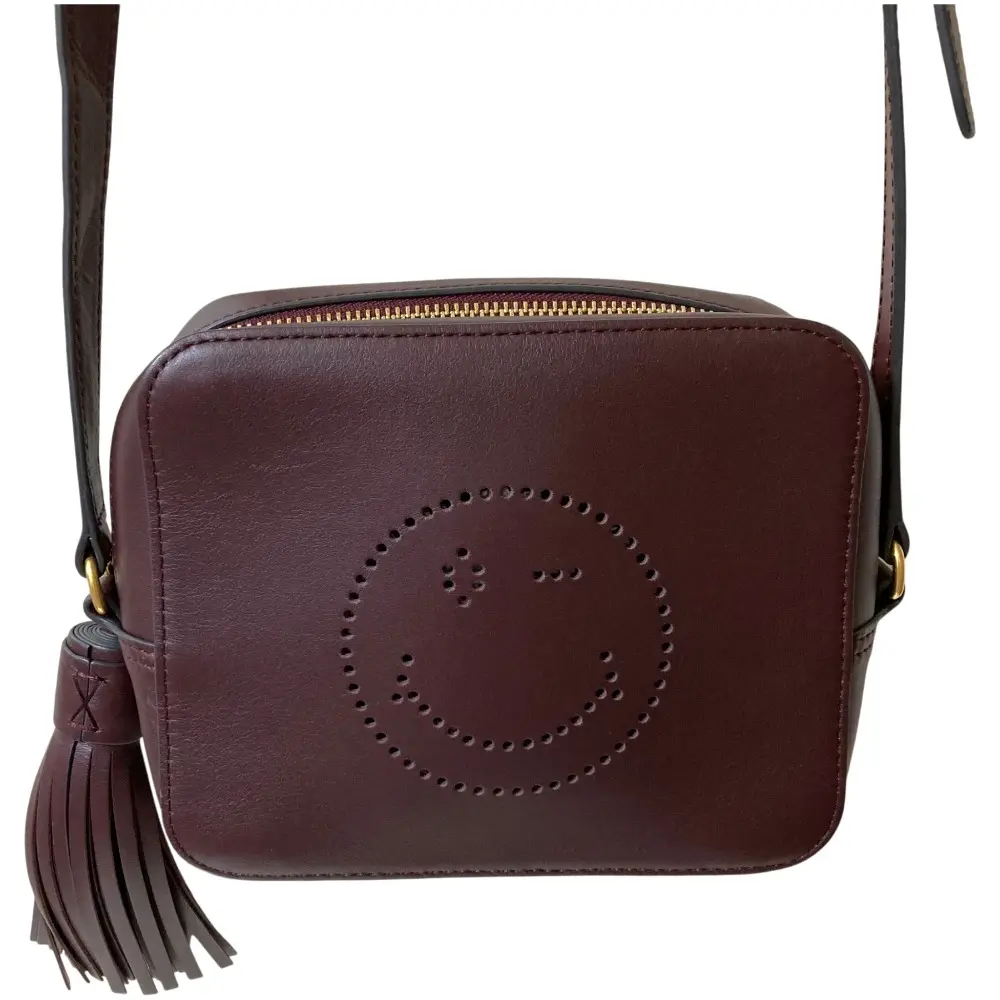 ANYA HINDMARCH アニヤハインドマーチ スマイリーショルダーバッグ ボルドー