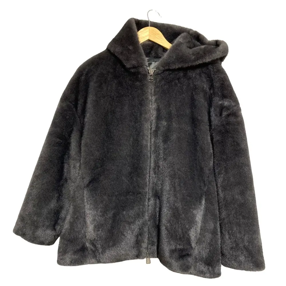 24AW AP STUDIO エーピーストゥディオ フーデッド エコファーブルゾン サイズF ブラック