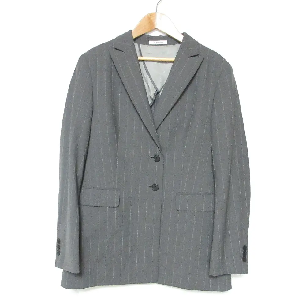 Aquascutum アクアスキュータム ストライプ ストレッチ テーラードジャケット サイズ10 グレー