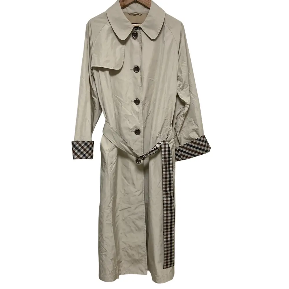 Aquascutum アクアスキュータム 超耐久性素材使用 撥水 シングル トレンチコート レインコート Lサイズ ベージュ