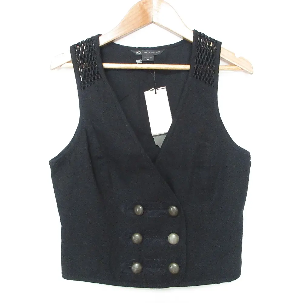 ARMANI EXCHANGE アルマーニエクスチェンジ ダブルブレスト ジレベスト XS ブラック 