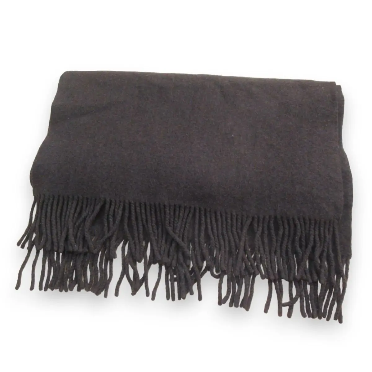 ASAUCE MELER アソースメレ カオス別注 ウール100％ フリンジ 大判 ストール マフラー ブラウン