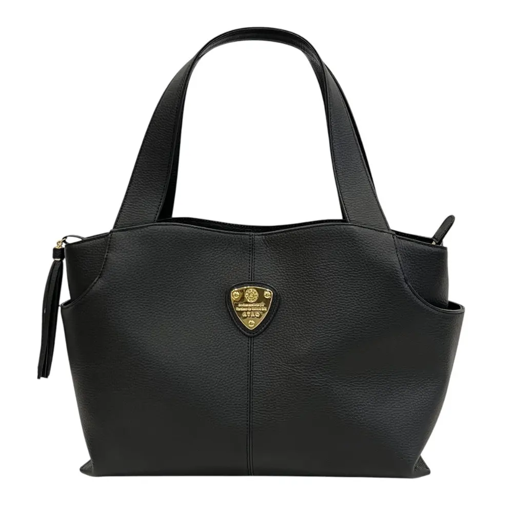 ATAO アタオ funcvy ファンクヴィ レザー フリンジ トートバッグ A4収納可能 ブラック