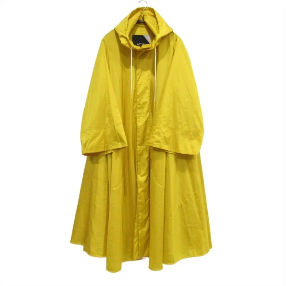 20SS ATON エイトン VINTAGE NYLON ナイロン ミリタリーポンチョ ドレープコート 02 黄 イエロー