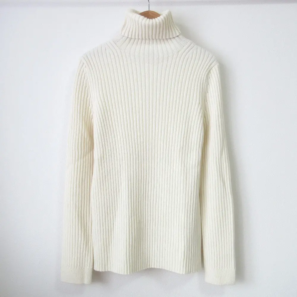 21AW ATON エイトン リブフィットニット ロングスリーブ タートルネック セーター KRAGIW0809 2 オフホワイト