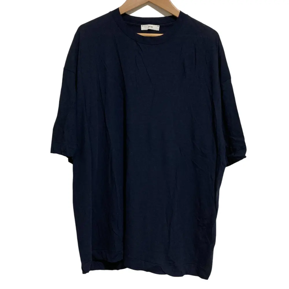 23SS ATON エイトン 60/FRESCA OVERSIZED T-SHIRTS ハーフスリーブ クルーネック カットソー KKAGSM0406 サイズ2 ネイビー