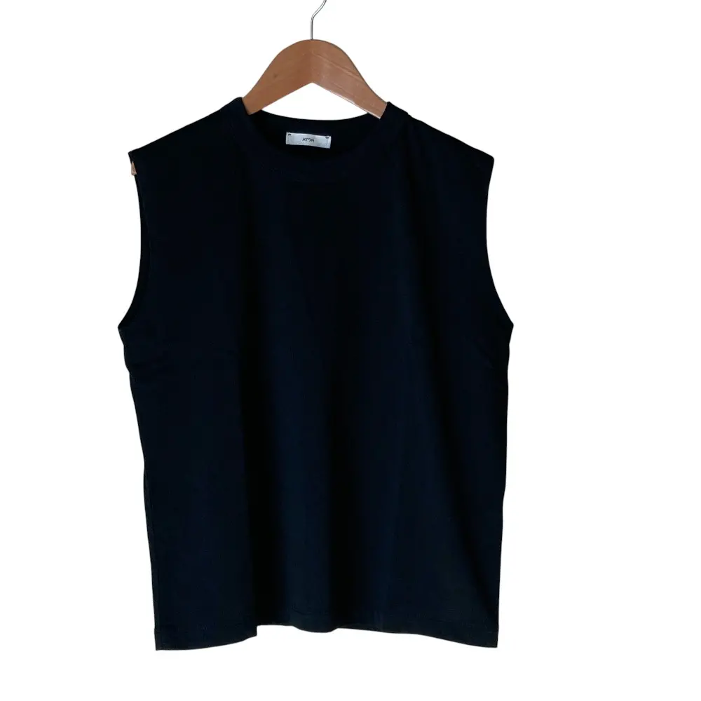 24SS ATON エイトン DRY COTTON JERSEY ノースリーブプルオーバー カットソー KKAGCM0113 サイズ1 ブラックの買取実績【2025年9月買取】