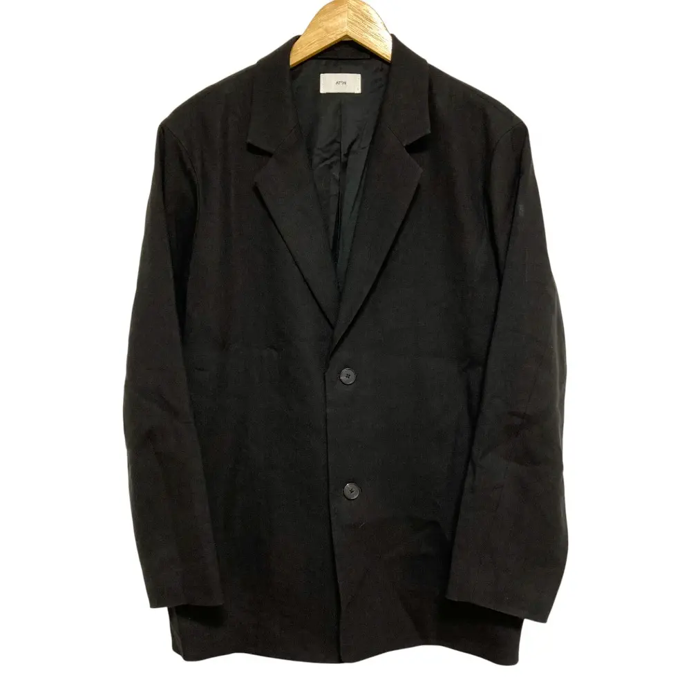 23SS ATON エイトン HEAVY HEMP テーラードジャケット JKAGSM0205 サイズ1 ブラック