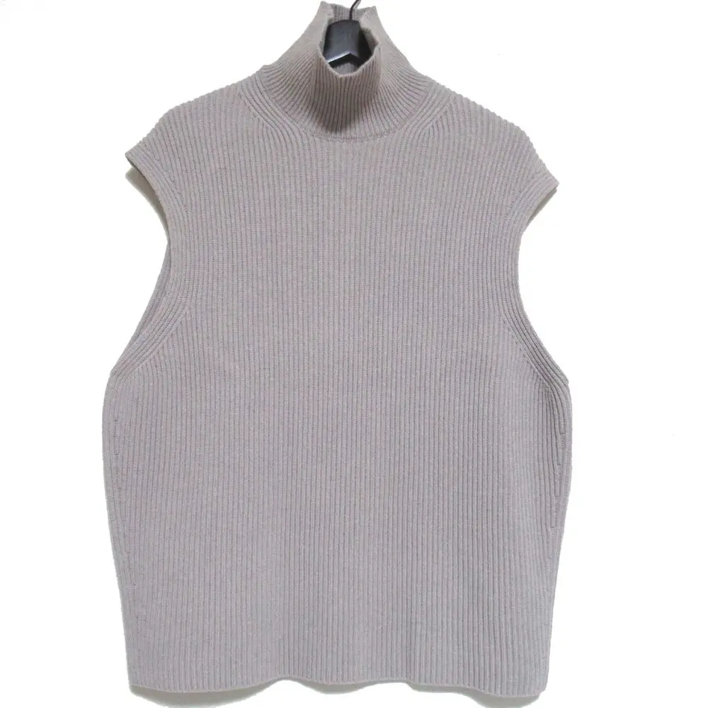 21AW AURALEE オーラリー SUPER FINE WOOL RIB KNIT TURTLE NECK VEST タートルネック リブニット ベスト 1 グレーベージュ